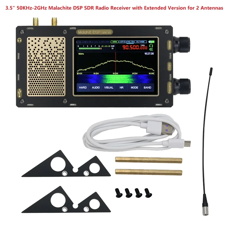 

1.10D 3.5 Inch IPS 50Khz-2Ghz Radio Digital Receiver Portable Flying Fish Version Malachite Receiver