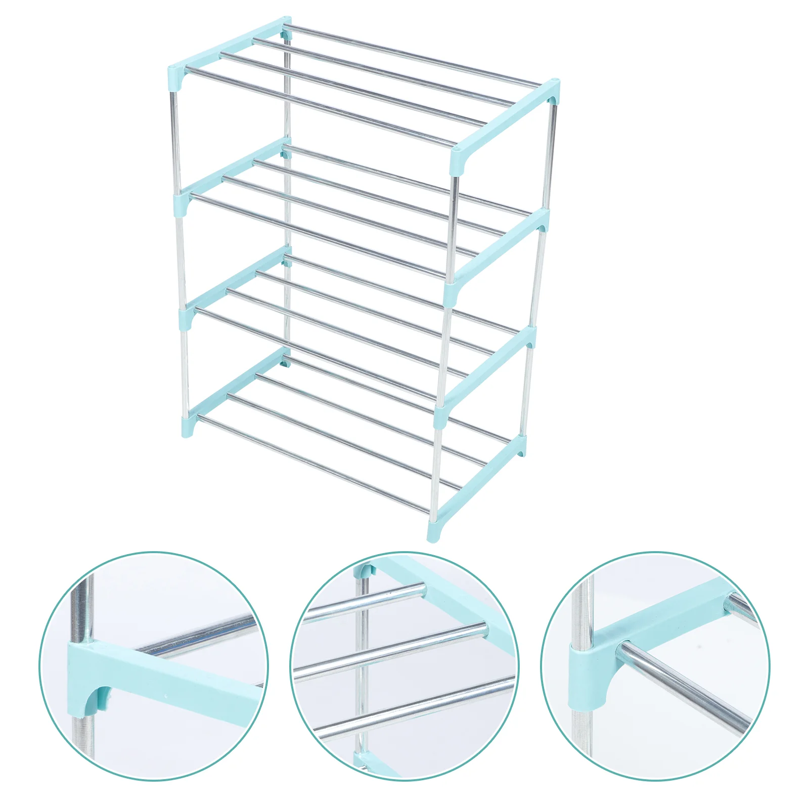 

Shoe Shoes Rack Storage Shelf Tier Organizer Layer Metal Four Tower Holder Stand Closets Saving Narrow Space Multilayer