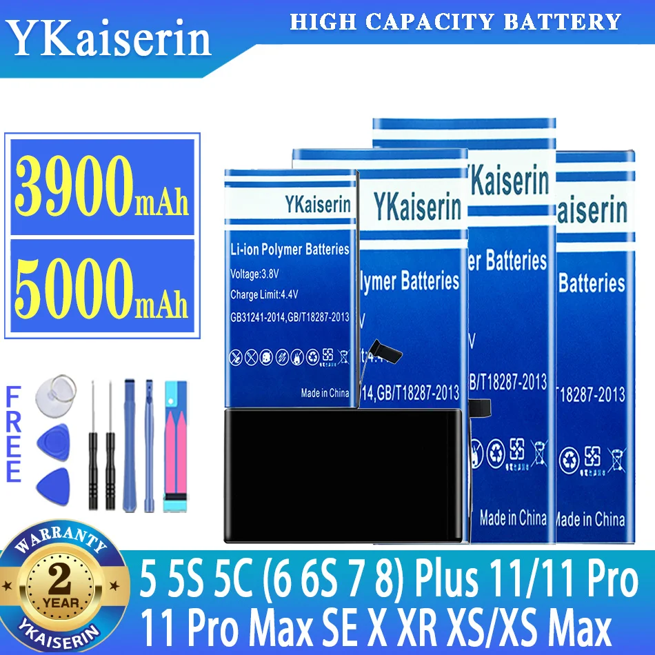 

Аккумулятор ykaisin для iphone 5 5S 5C (6 6S 7 8) Plus 11 11Pro 11Pro Max SE X XR XS Max 6plus 6splus 7plus 8plus