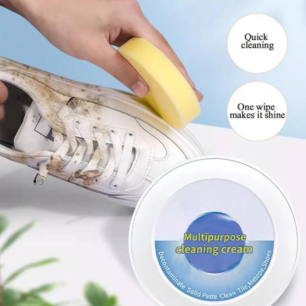 

260g White Shoes Cleaning Cream Stains Remover Shoes Whitening All-Purpose Cleansing Cream With Wipe Sponge For Shoes Sneak Q8M4