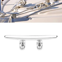 1 pc heavy duty marine grade 316 stainless steel boat deck 4 holes low flat cleat hardware for boats dock deck rope tie 5125mm