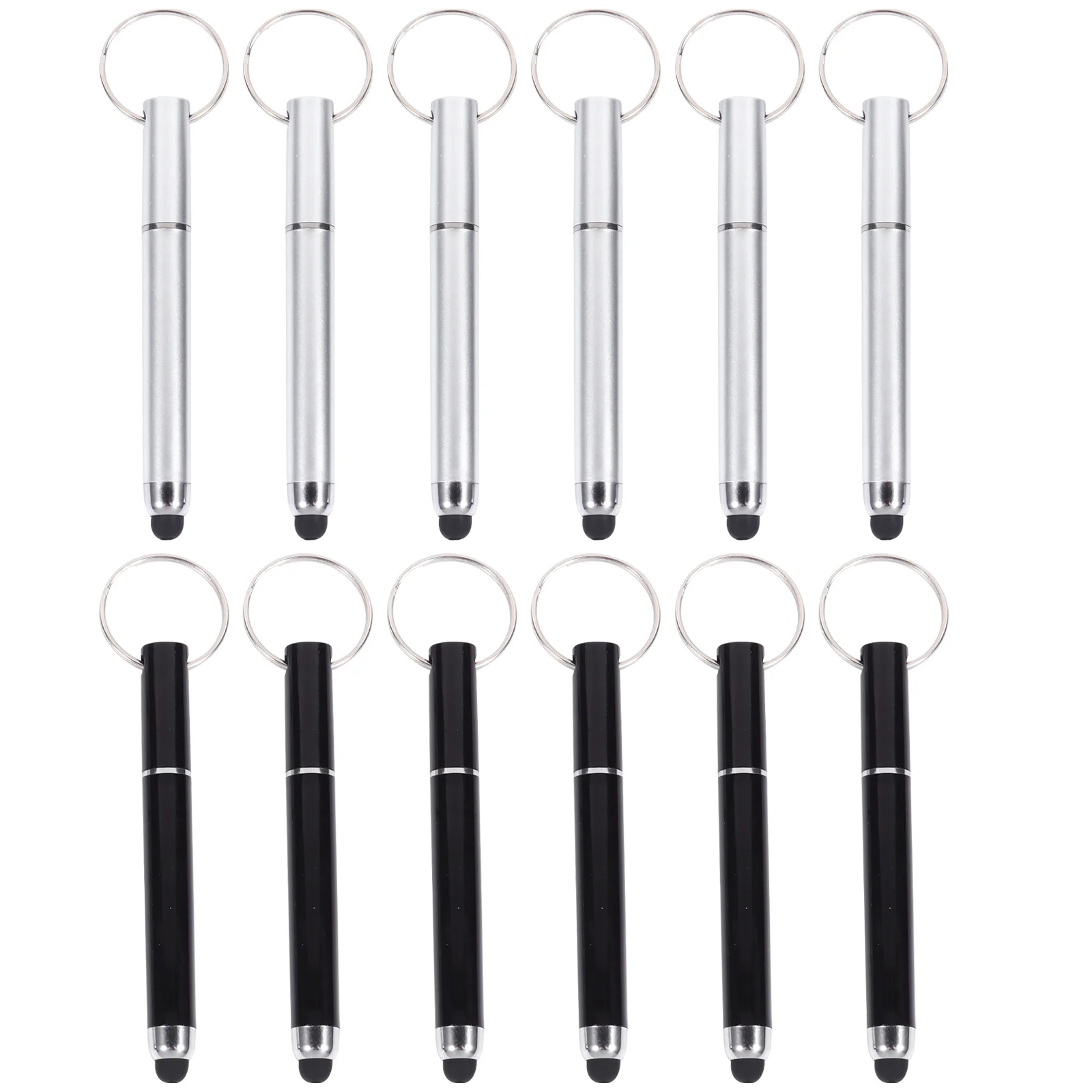 

12pcs Capacitive Stylus Key Rings Touch Screen Ballpoint Pens Key Chains