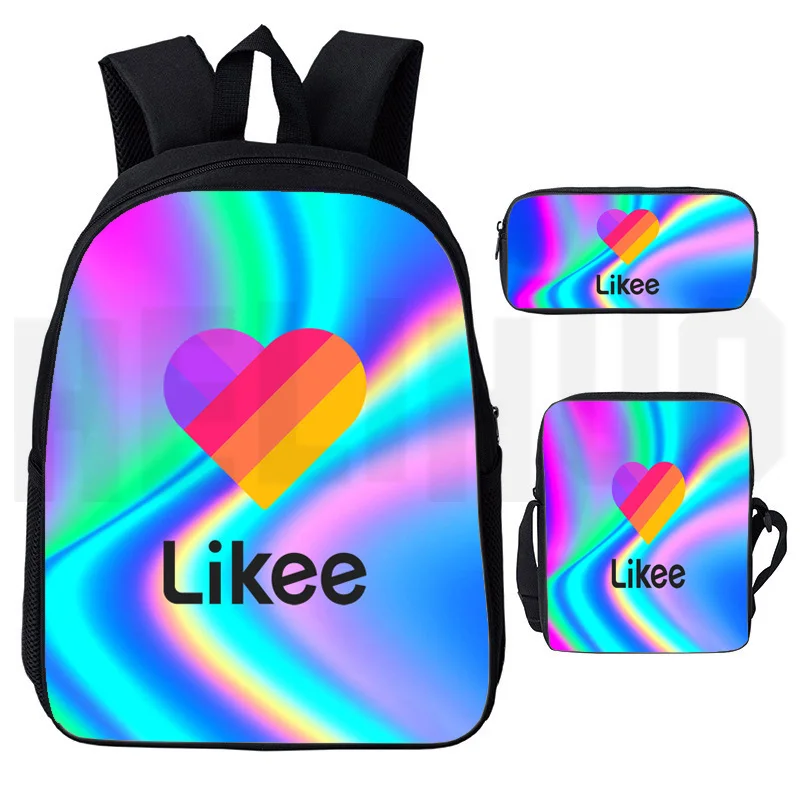 Сумка Likee app 3 шт./компл. LIKEE 1 Like Video рюкзак на молнии с 3D-принтом пенал школьные