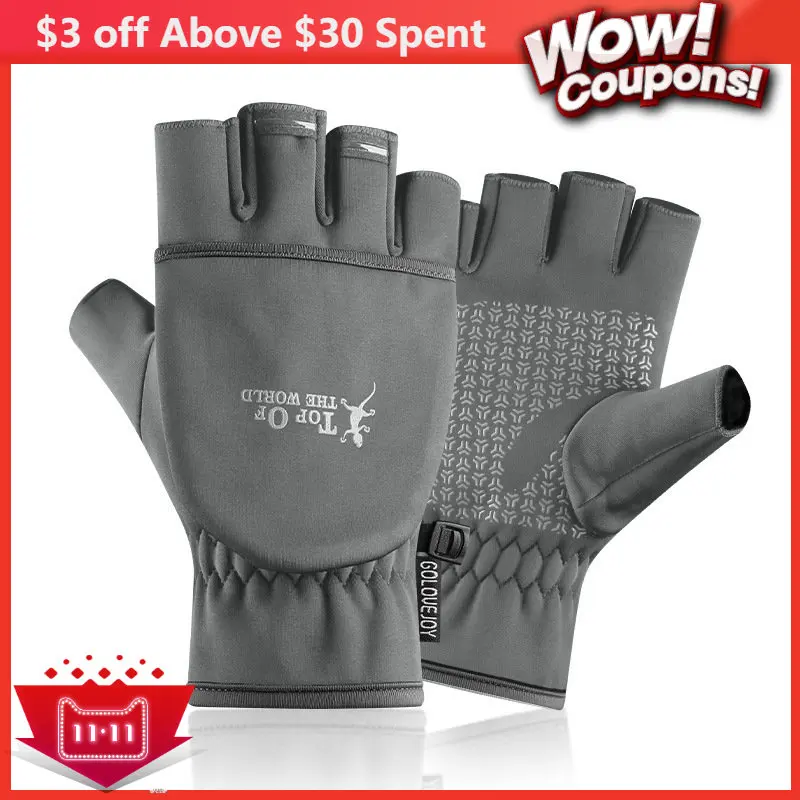 

New Flip Cover Outdoor Travel Hiking Fishing DSLR SLR Camera Photography Gloves Winter Warm Anti-slip Touch Screen Half Finger