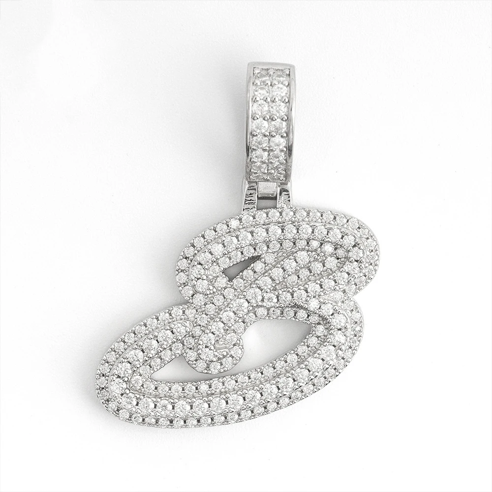 Hip Hop Moissanite Pendant Necklaces For Men S925 Silver Real Diamond Necklace Women Jewelry Pass Tester With GRA