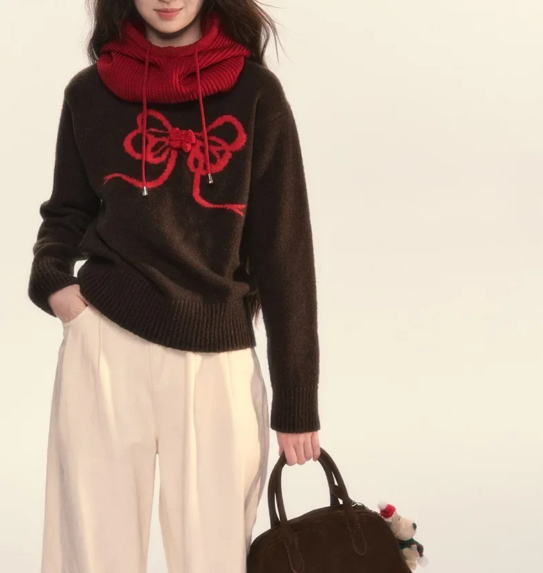 HOOLA оригинальный дизайн утолщенный шерстяной пуловер свитер с круглым вырезом