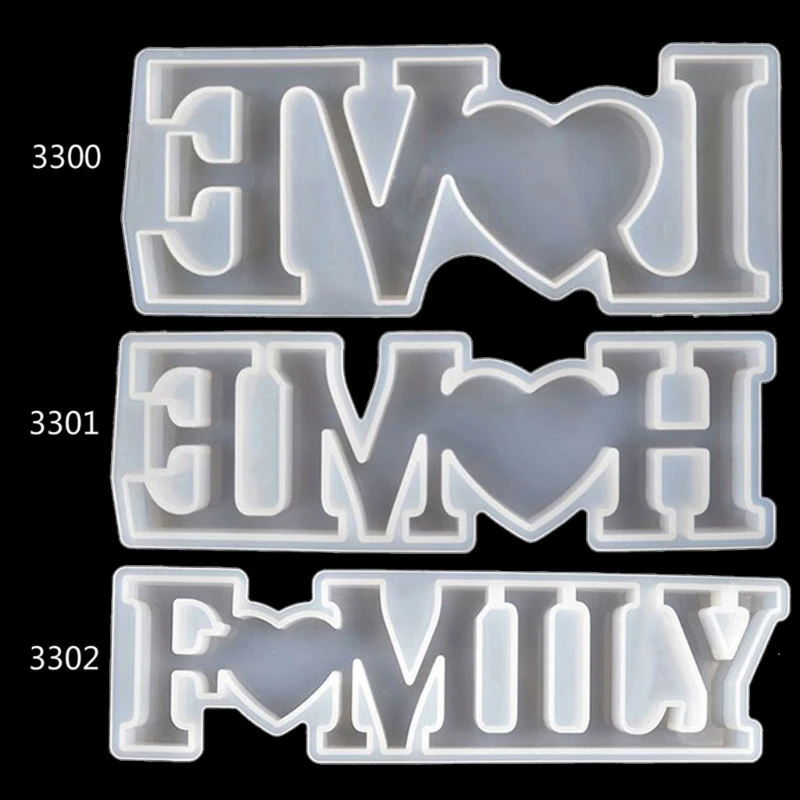 

1/3Pieces DIY Crafts Letter Home Love Family Word Sign Molds Epoxy Casting Decor N0HE