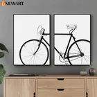 Черно-белый велосипед натюрморт жизнь плакат холст настенная живопись для гостиной украшение картина в скандинавском стиле современный холст плакат