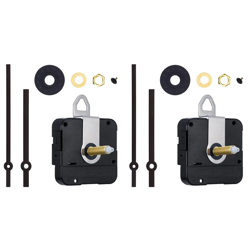 

2Set 31MM Long Shaft Quartz Clock Movement Mechanism DIY Clock Mechanism Repair Kit Mechanism Replacement Parts (Black)