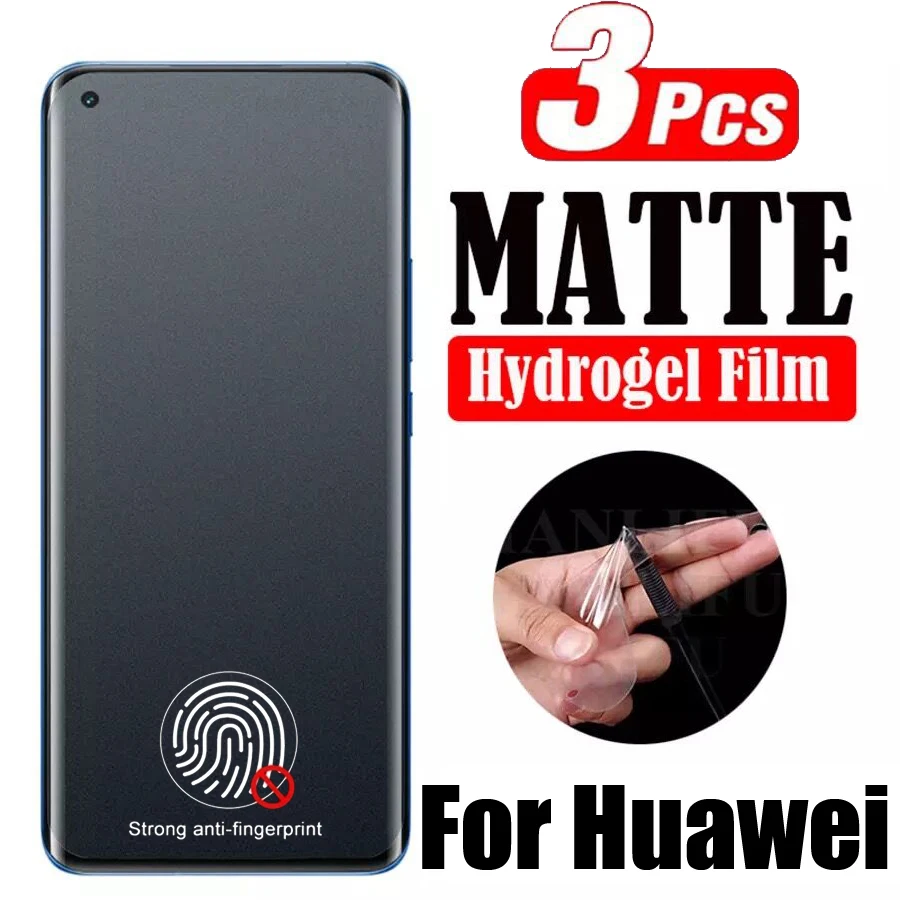 

Матовая защитная пленка для экрана Huawei P50 P40 P30 P20 Pro Lite, гидрогелевая пленка для Huawei Mate 20 30 40 50 Pro 20X, наклейки, пленка, 3 шт.