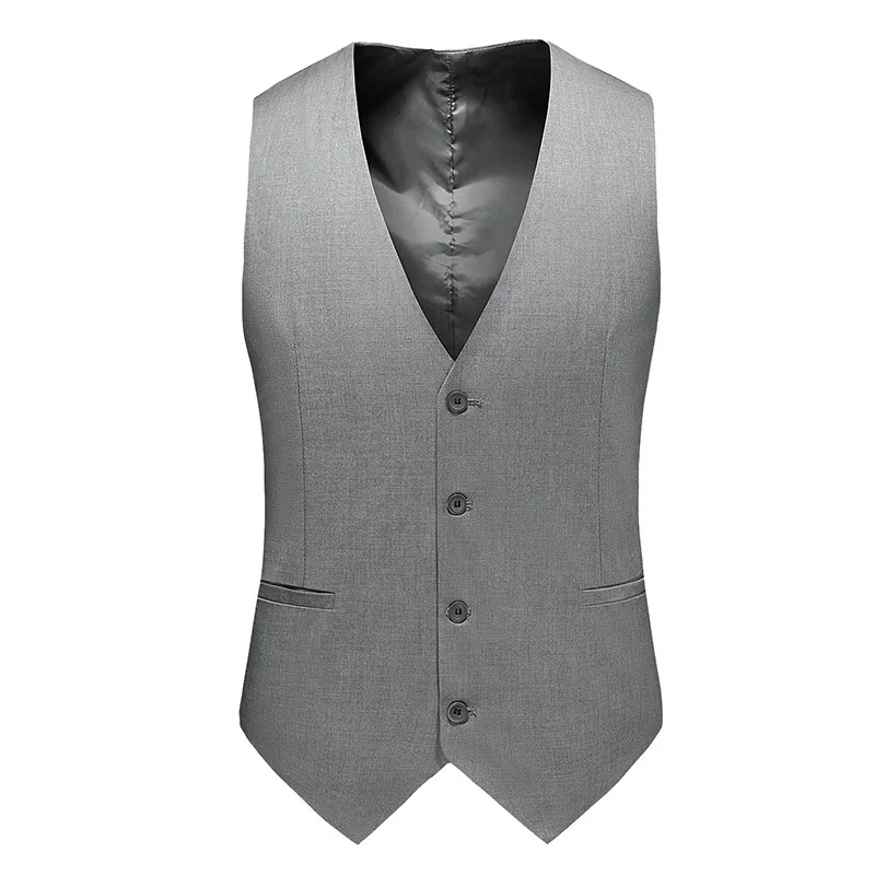 

2022 New Black Grey Navy Blue Vests For Mens Slim Fit Suit Male Waistcoat Gilet Homme Casual Sleeveless Formal Business Jacket