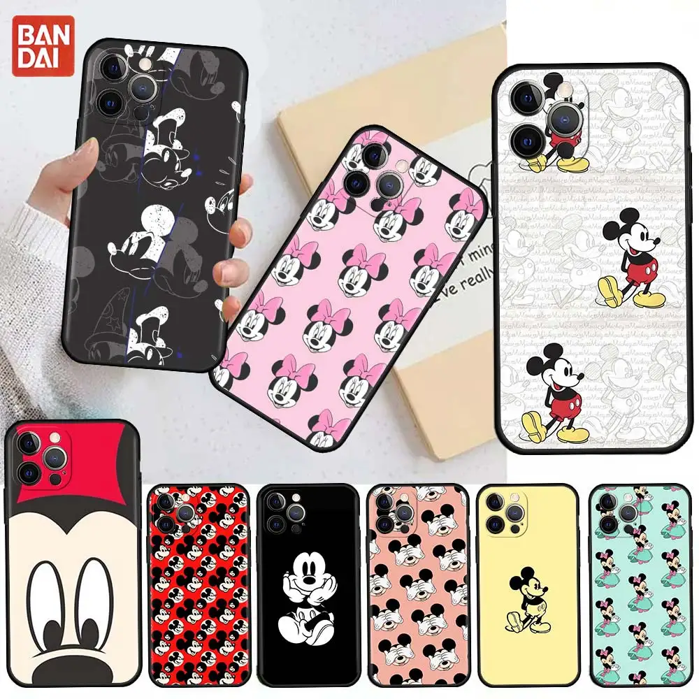 

Cartoon Mickey Minne Funda Case For Apple iPhone 13 11 12 Pro 7 XR X XS X Max 8 6 6S Plus 5 5S SE 2020 Silicone Phone Coque