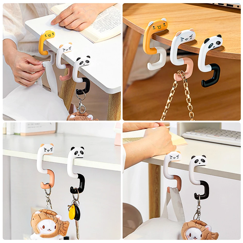 

Portable Handbag Holder Cute Animal Hook Free Punching Purse Hanger Removable Decorative Bathroom Room Clothes Sundries Rack