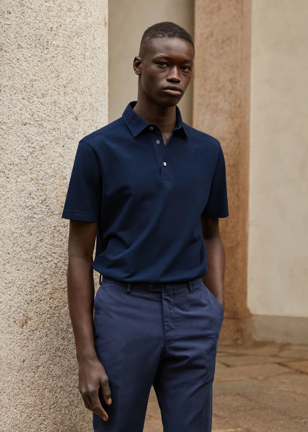 [European and American High Goods! High end Mercerized Material] 24 Summer New Light Business Short sleeve Pure Cotton Polo S...