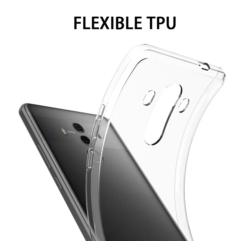 Luxury Silicon Case Phone Back Cover for Huawei Mate 10 Pro Soft TPU Clear Transparent 360 Shockproof Armor Mate10Pro 10Pro Capa
