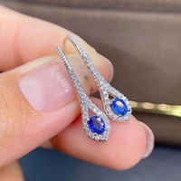 meibapj luxury sri lanka sapphire gemstone drop earrings real 925 silver fashion earrings fine charm wedding jewelry for women