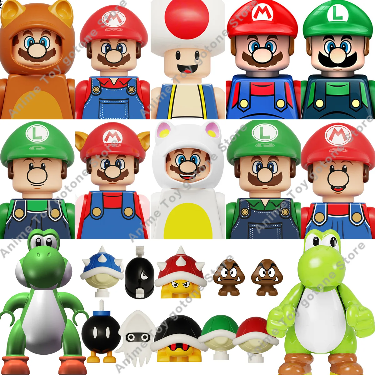 

Anime Super Bros Mario Building Blocks Luigi mini Action toy Figures Blocks Toys Bricks Assemble Toys Gifts for children KDL805