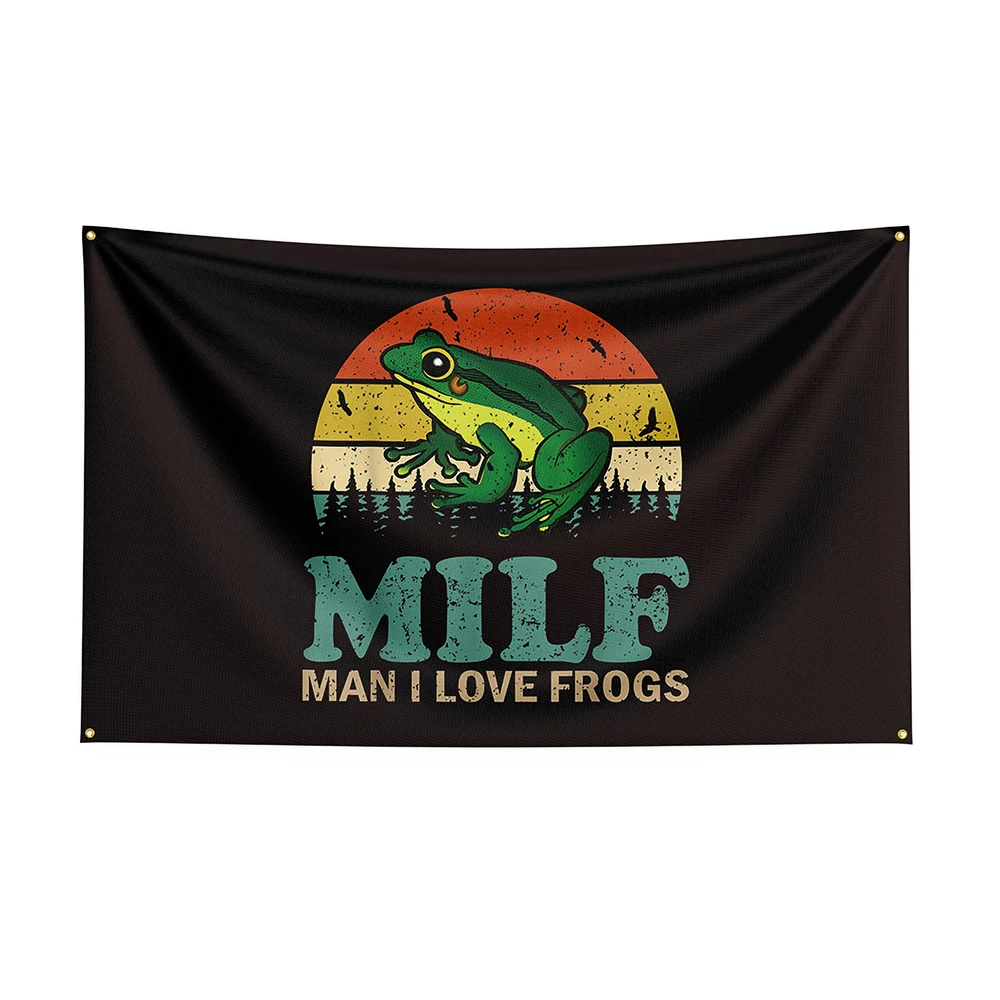 

90x150cm MILF Man love Frogs Flag Polyester Printed Banner For Decor