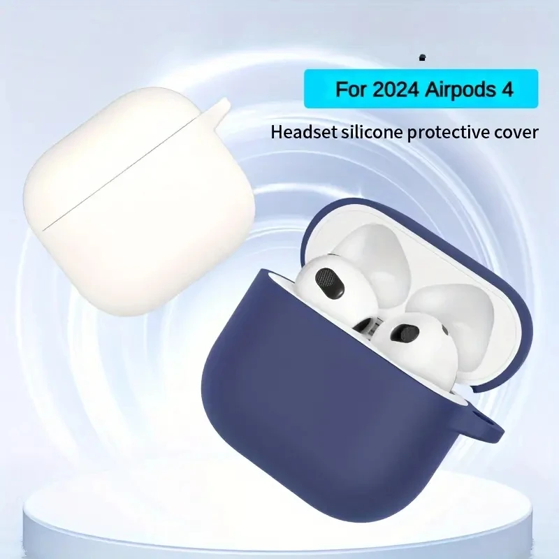 Силиконовый противоударный чехол для Airpods 4 цвет в ассортименте