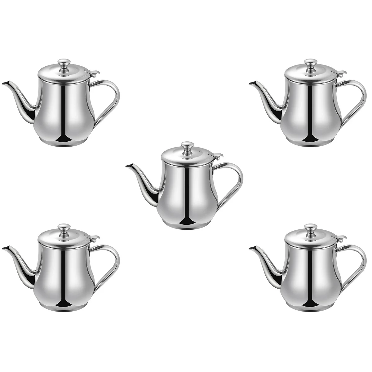 

5pcs Stainless Steel Oil Pot Kitchen Oil Container Oil Strainer Pot Large Grease Container Oil Storage Pot