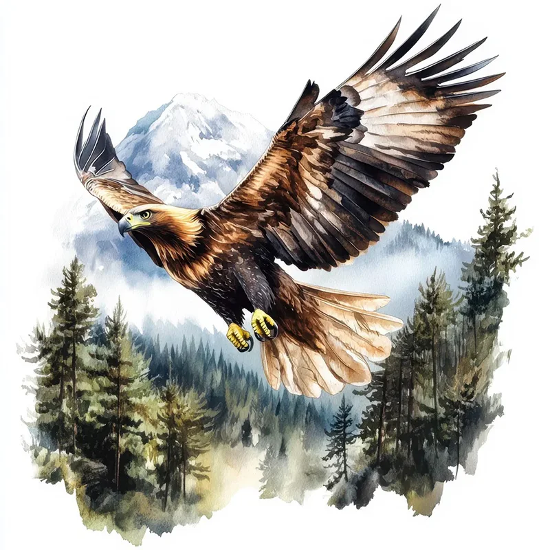 

Наклейки на туалет ПВХ Eagle and Mountain Landscape