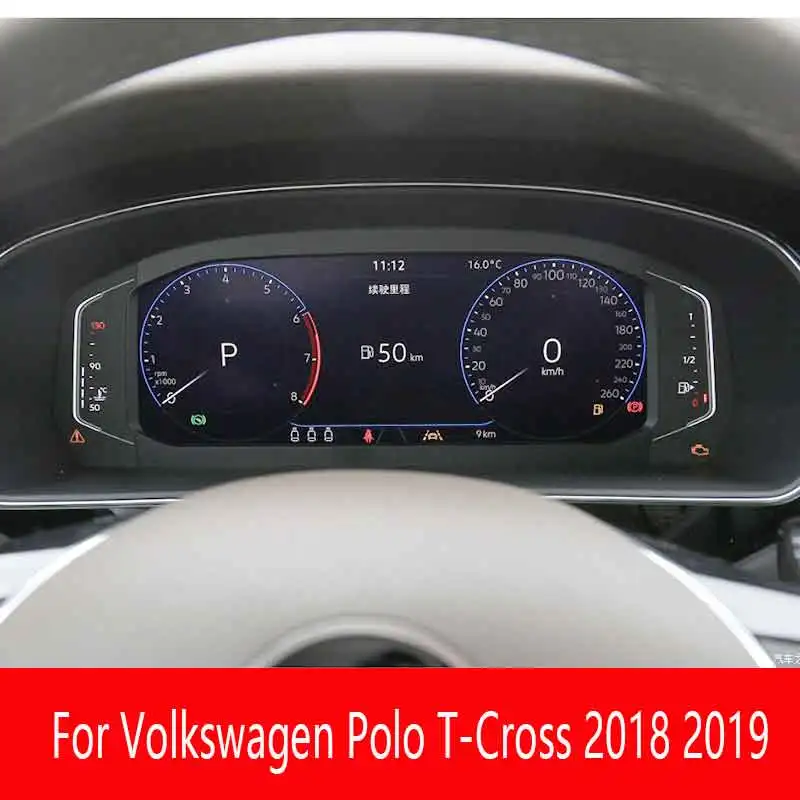 

Для Volkswagen Polo T-Cross 2018 2019, приборная панель, аксессуары для автомобильного интерьера, пленка против царапин