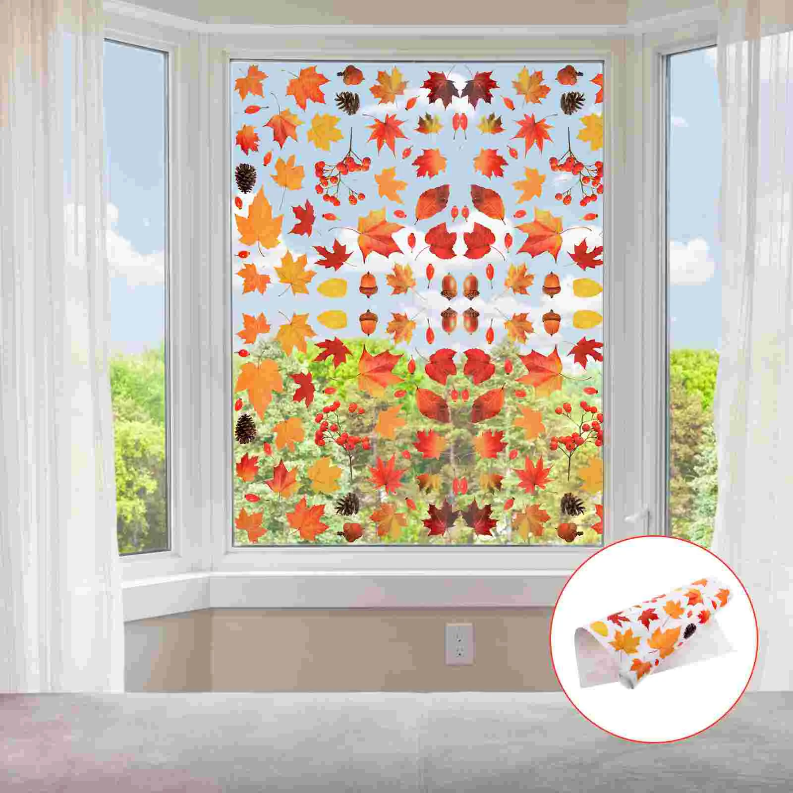 

Window Fall Clings Thanksgiving Autumn Sticker Decals Decorationsleaves Maple Stickers Decor Decal Wall Home Party Leaf