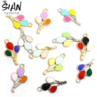 10pcslot colorful enamel drop oil balloon charms for pendant necklace keychains earrings diy jewelry making handmade findings