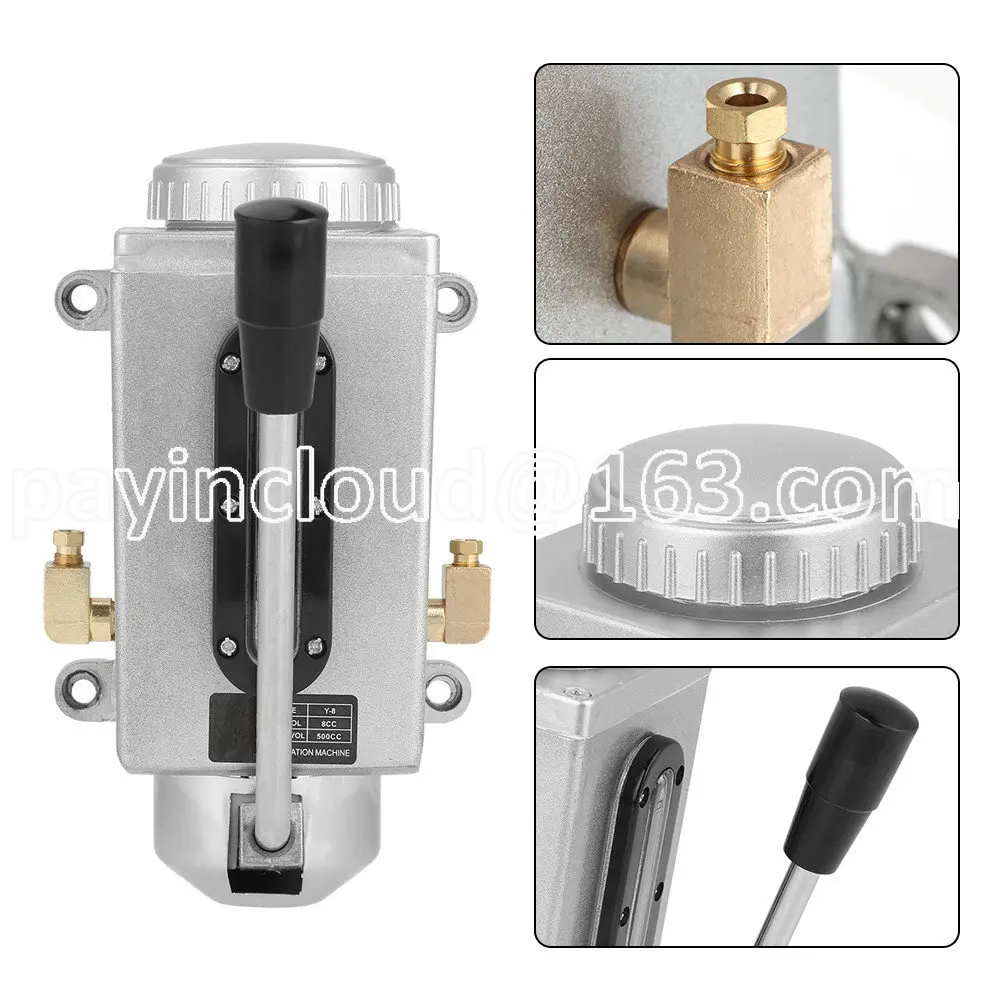 

Y-8 Lubricating Manual Oil Pump Hand Lubrication 500CC CNC 4mm 6mm Port Manual Lubricating Pump Single Double Outlet