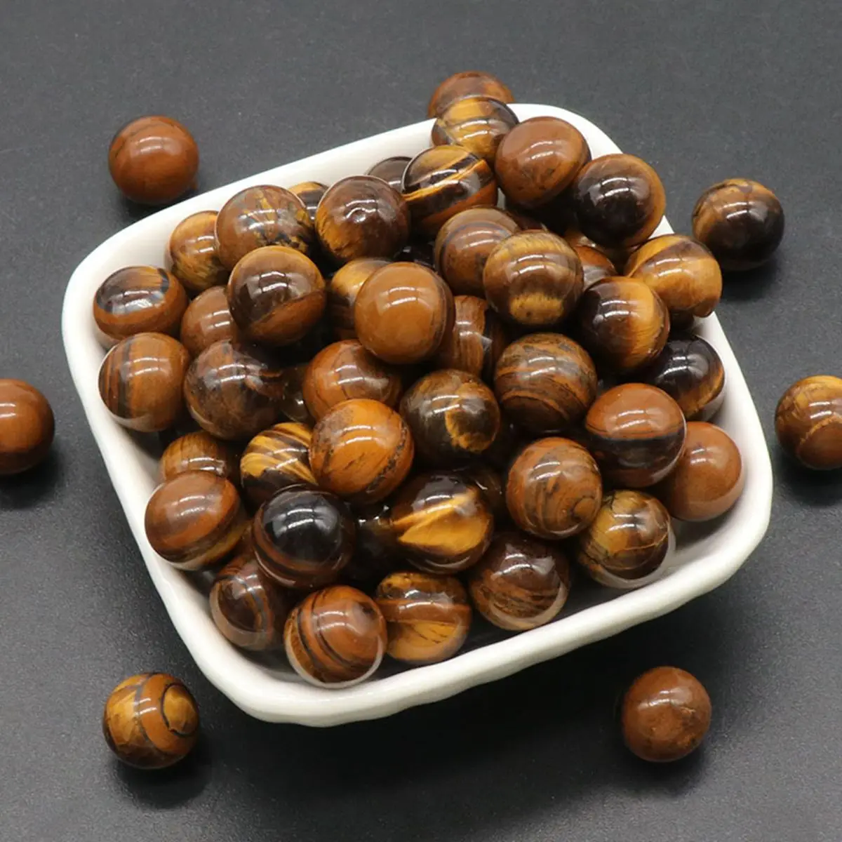 

16PCS 12MM Tigers Eye Stress Relief Spheres & Balls Polished Meditation Balancing Home Decoration Crystal Beads