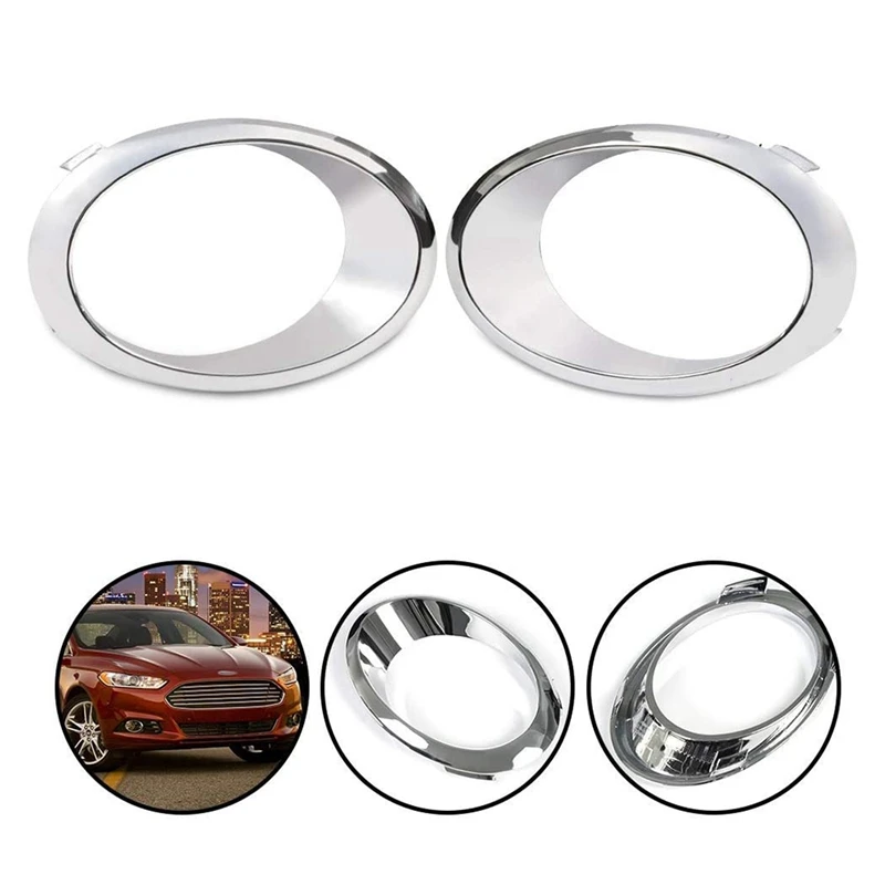 

1 Pair Chrome Fog Light Cover Grille Bezel Trim Ring For Ford Fusion Mondeo 2013-2016 DS7Z-17E811-AA DS7Z-17E810-AA