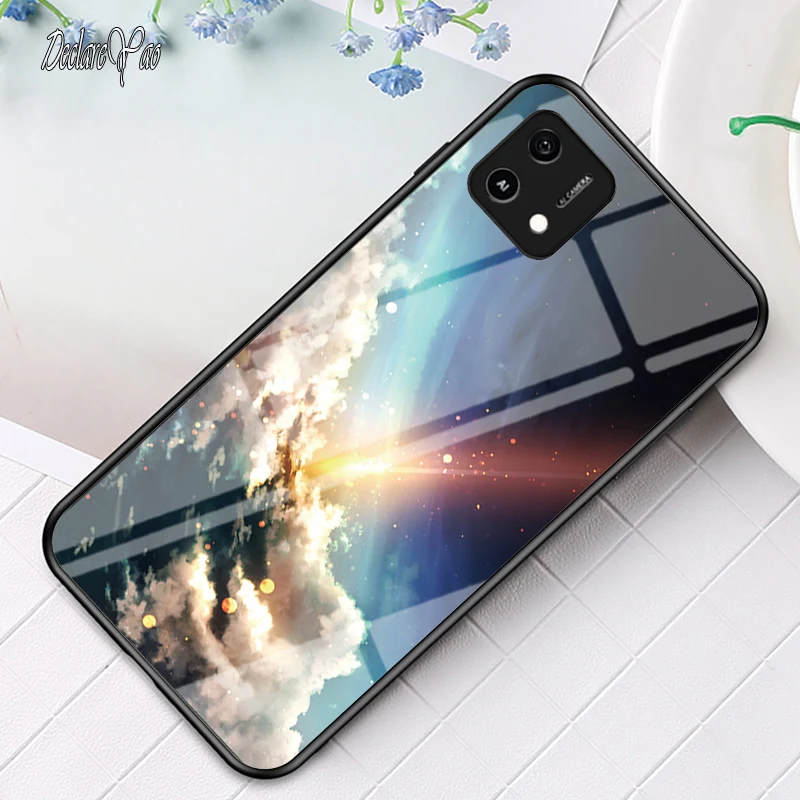 

For OPPO A12E A16E A16K Glass Case DECLAREYAO Luxury Ultra Hard Mirror Tempered Glass Coque For OPPO A3S A5 A7X A8 A12 A15 Cover