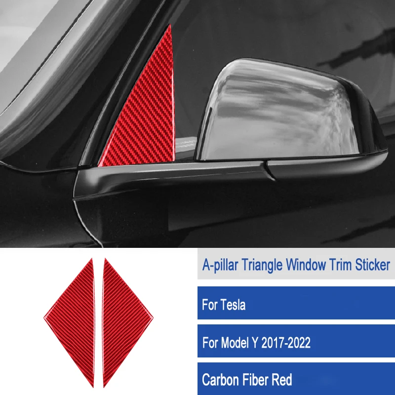 

Накладка на переднюю стойку автомобиля для Tesla Model Y 2020+ Model 3 2017-2022, наклейка из углеродного волокна