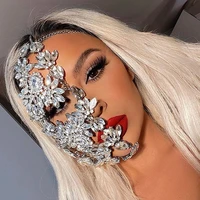 luxury party crystal rhinestone sparkling masquerade mask ladies fashion mystery facial design jewelry accessories