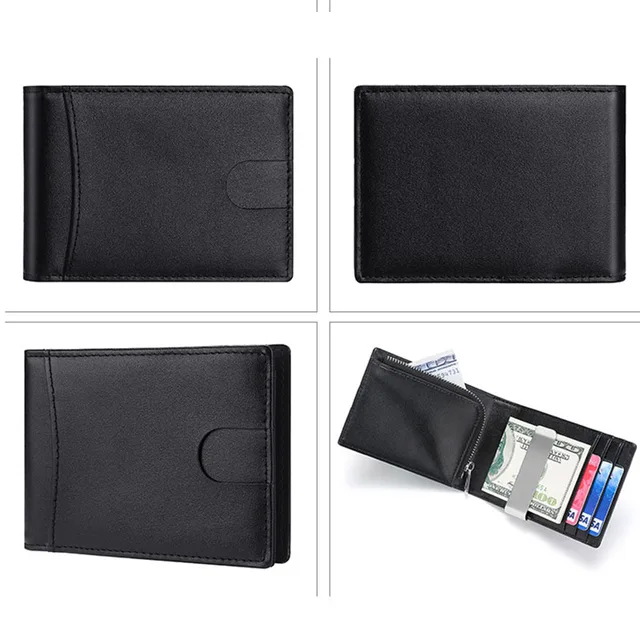 Minimalist Mini Wallet Men's Genuine Leather Wallet for Men and Women RFID Blocking Credit Card Holder Men's Money Clip 2