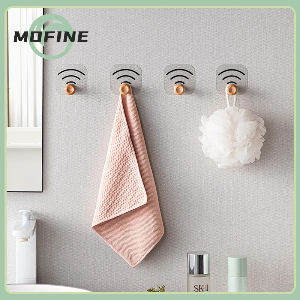 

Punch-free Hat Hook Wall Hanging Round Hanger Hooks Single Hook Creative Key Hanger Door Wood Hook Wardrobe Bag Wall Hook Wood