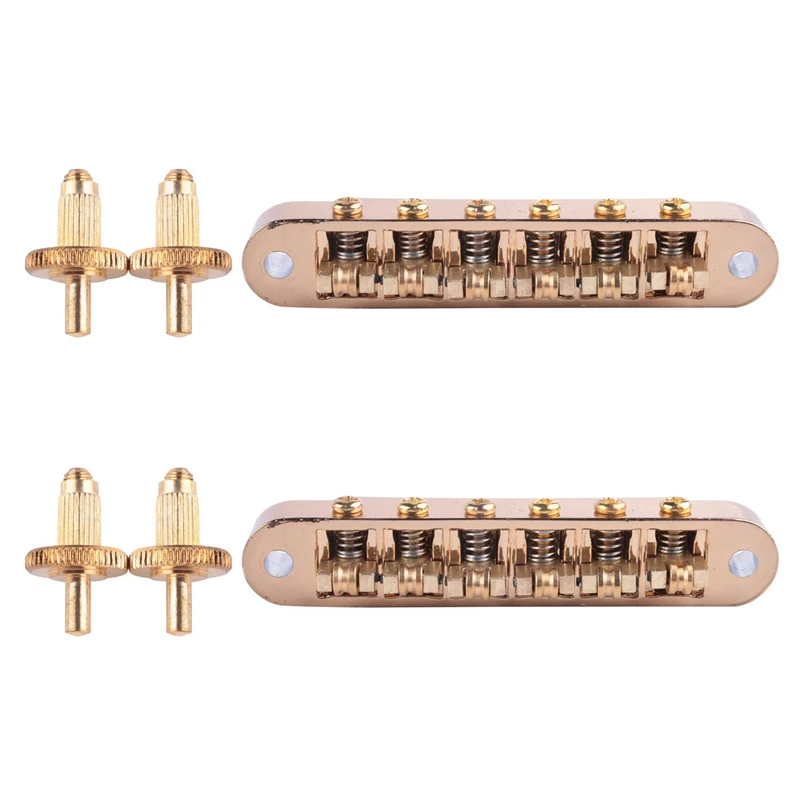 

2X Gold Tune-O-Matic Electric Roller Saddle Bridge Lp Electric Guitar Bridge From Korea