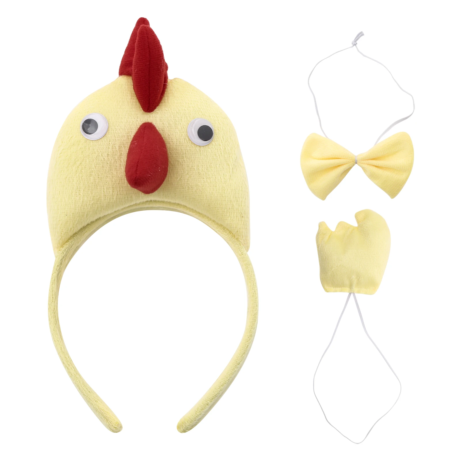Children Girl Boy Cock Chicken Duck Goose Cosplay Headband Bow Tie Tail Suit Adult Halloween Costume Party Props Funny Dress Up