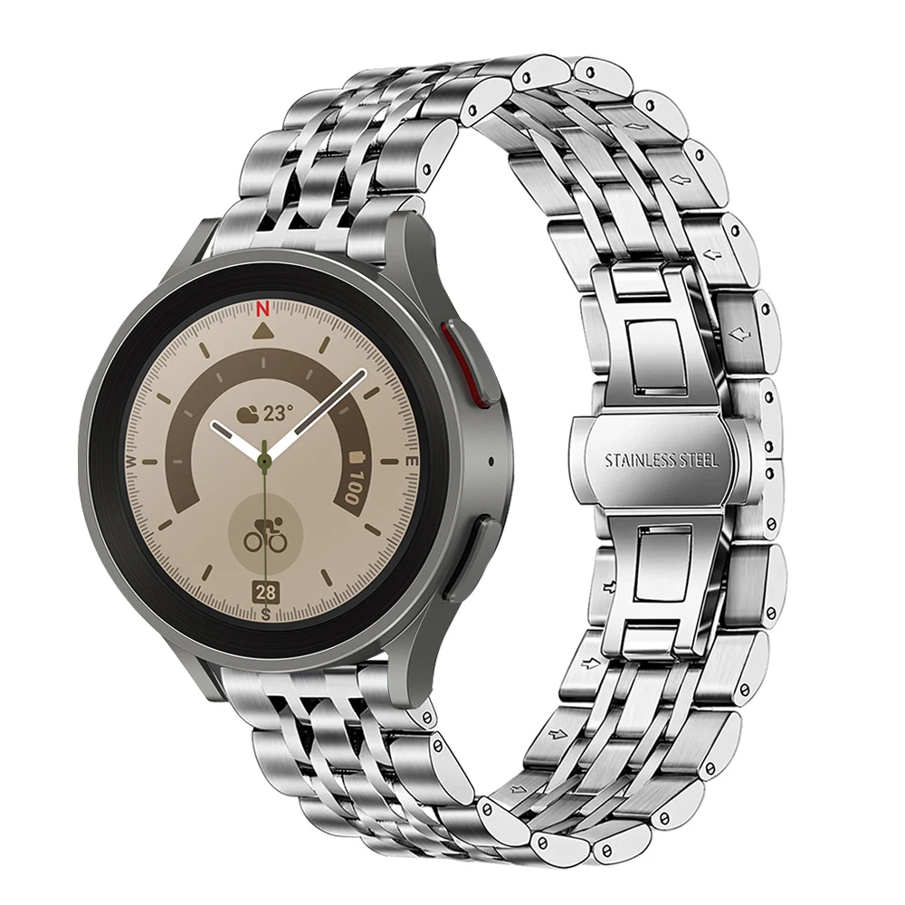 

Браслет из нержавеющей стали для Samsung Galaxy Watch 5 pro, металлический ремешок для Samsung Galaxy Watch 5 pro 45 мм/4 Classic 42 мм 46 мм/4 40 мм 44 мм, 20 мм 22 мм