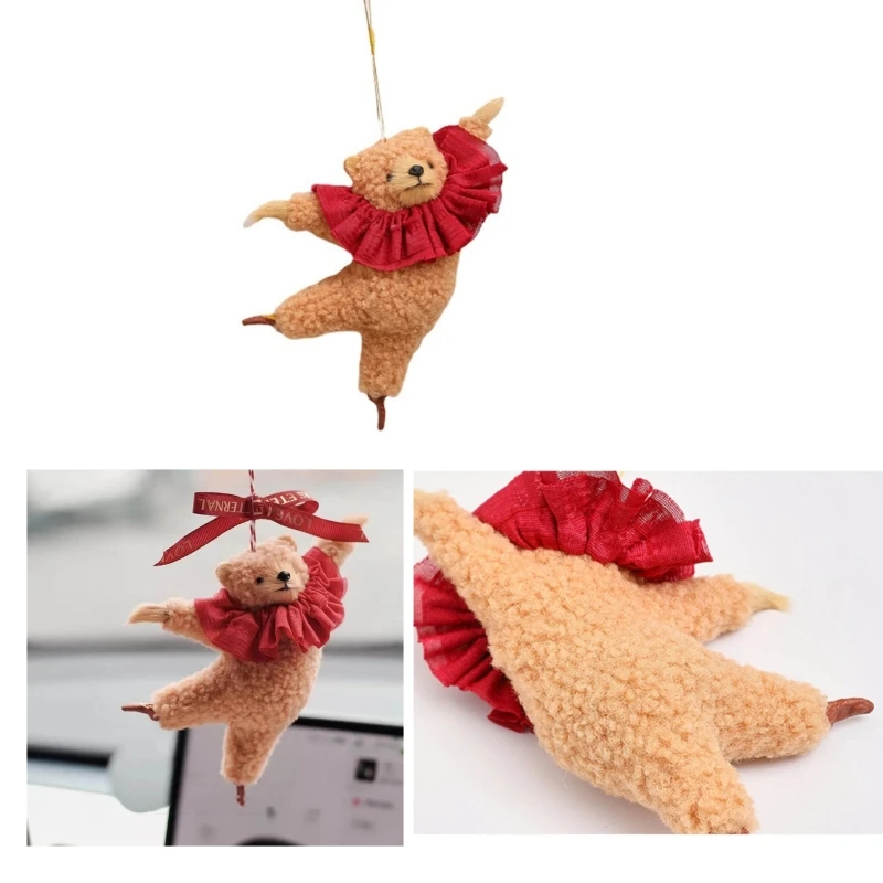 Креативная подвеска в виде балетного медведя, Восхитительная подвеска в виде автомобиля, Очаровательные Плюшевые автомобильные аксессуары, подходящие для модной одежды, Прямая поставка три медведя
