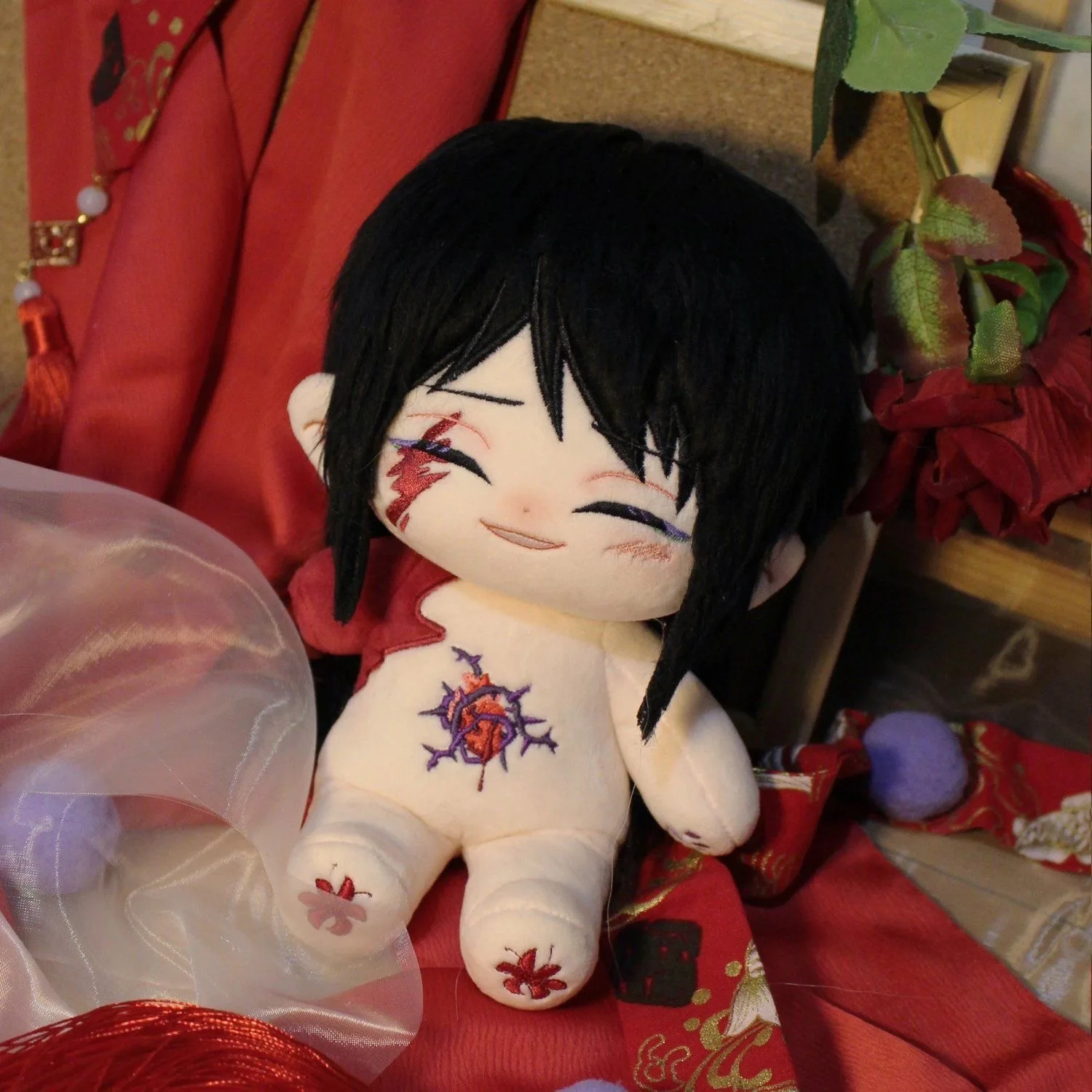 

20CM Anime Jujutsu Kaisen Cosplay Geto Suguru Adorable Magnetic Arm Plush Doll and Clothing Skeleton Lovely Christmas Gifts