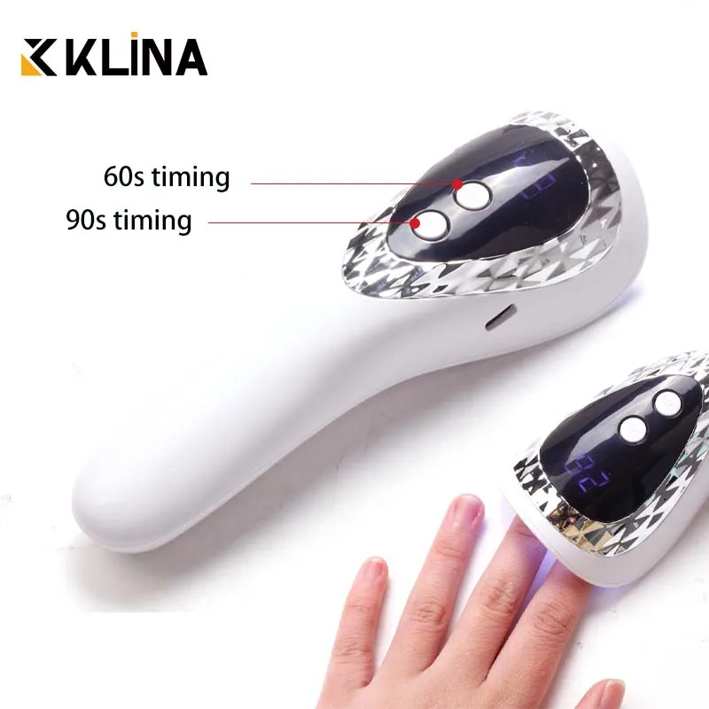 

KLINA UV LED Manicure Light Rechargeable Nail Art Portable Lamp LCD Display Nail Dryer Flash Curing Gels For Home DIY Salon