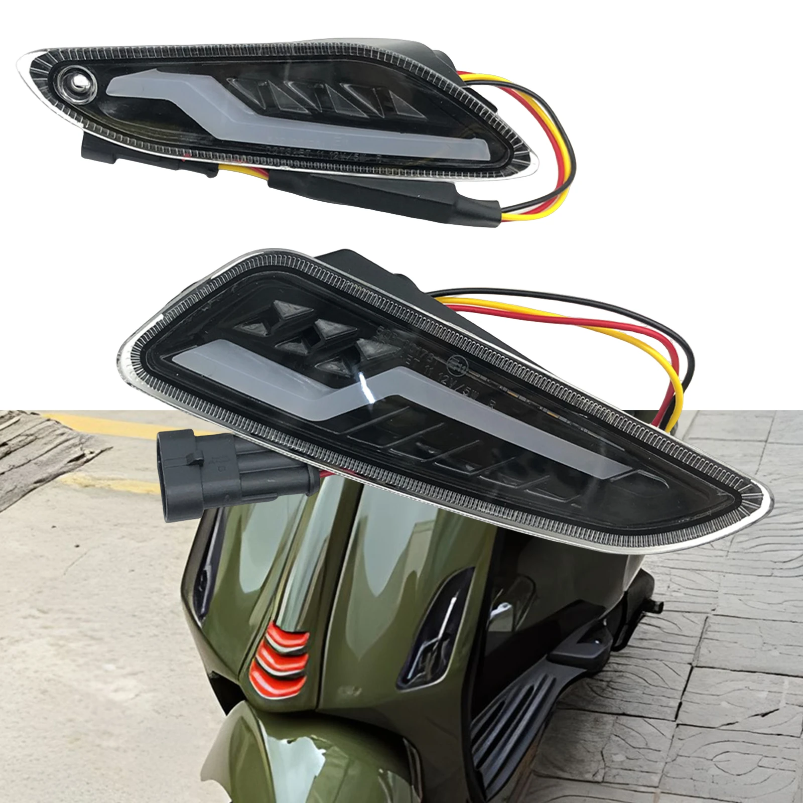 Светодиодный указатель поворота мотоцикла для PIAGGIO VESPA Elettrica Sprint/50/125/150cc Primavera 3V 4V