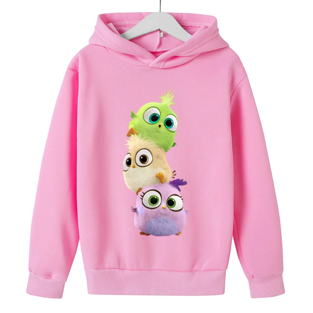 

Angry Birds Plush Pet Print Fashion New Boys Hoodie Four Seasons Girls Casual Hooded Sweater Kids Solid Color Hooded Sweater Top