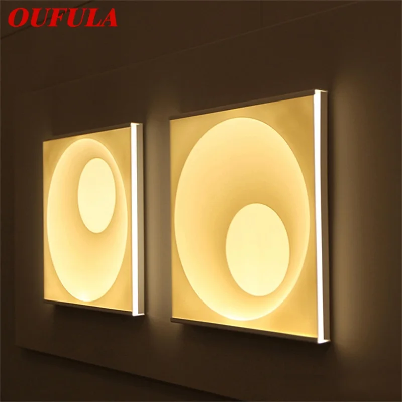 

OUFULA Modern Wall Lamp Simple Square Sconce Decorative LED Light For Indoor Hallway Living Room