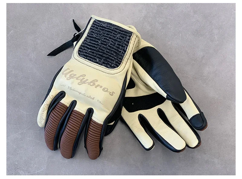 

Кожаные мотоциклетные перчатки Uglybros с полным пальцем для мужчин и женщин, перчатки для мотокросса для катания на моторных лыжах, противоударные весенне-осенние