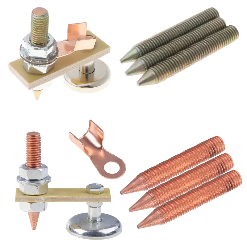 

Strong Magnetic Ground Clamp Connector with Conductive Rod Stud for Welding Machine Auto Bodywork Repair Tools