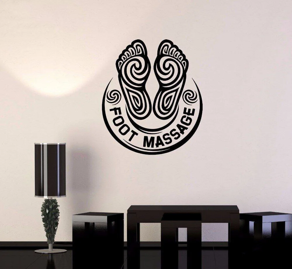 

Wall Decal Foot Massage Spa Salon Vinyl Wall Stickers Creative Modern Relax Interior Removable Decor Art Mural DIY SY886
