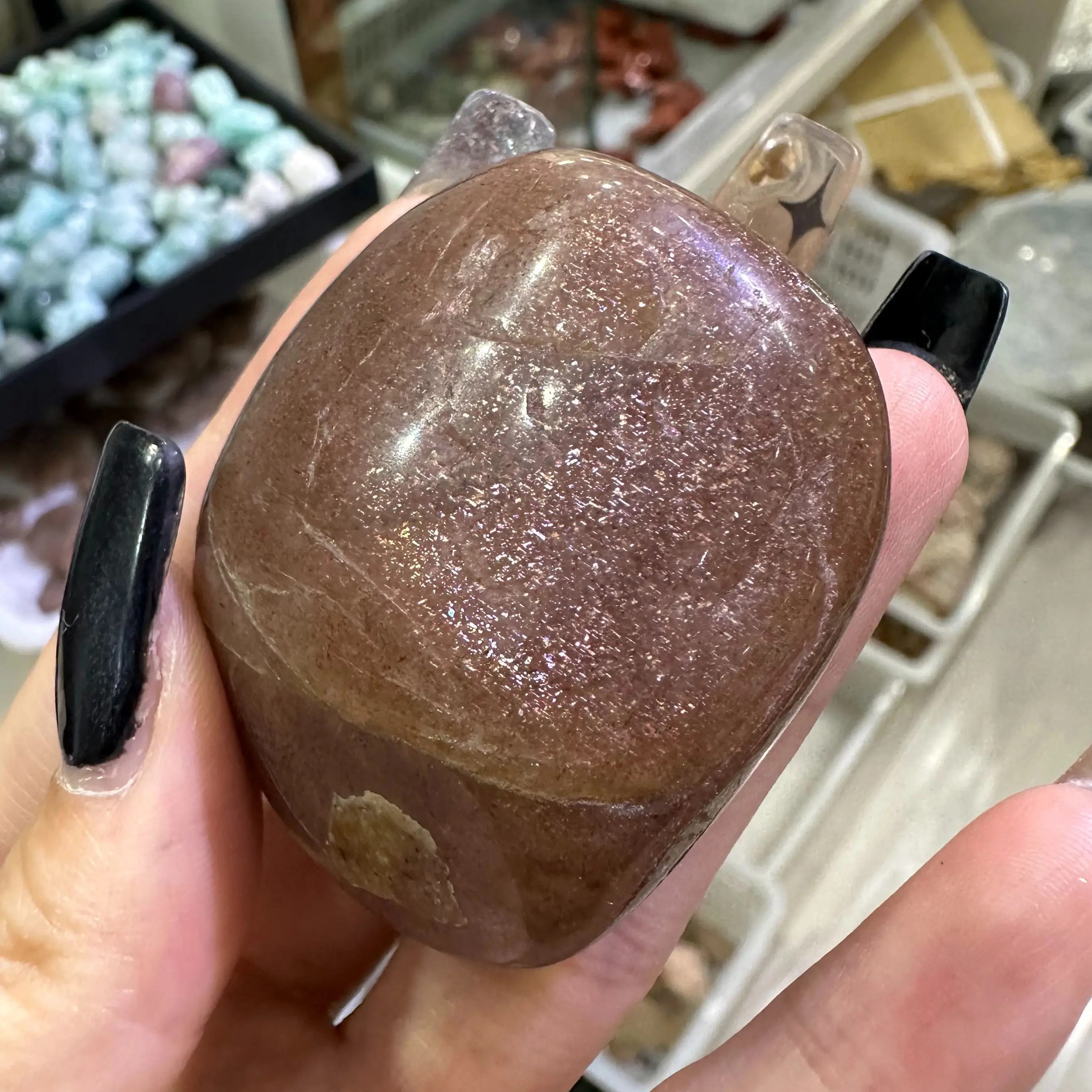 

500g Natural Gold Sun Crystal Rolling Stone Wholesale Loose Irregular Specimen Reiki Rolling Decorative Crystal Polished Quartz