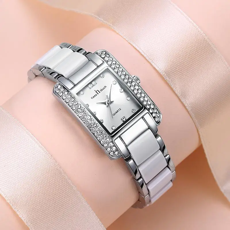 

White Ceramic Ladies Watch Quartz Fashion Women Watches Ladies Wrist Watches For Female 2022 Luxury Crystal Wristwatches Women